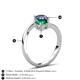 6 - Jianna 6.00 mm Cushion Lab Created Emerald and Round Iolite 2 Stone Promise Ring 