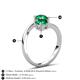 6 - Jianna 6.00 mm Cushion Lab Created Emerald and Round Natural Emerald 2 Stone Promise Ring 