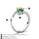 6 - Jianna 6.00 mm Cushion Lab Created Emerald and Round Lab Created Yellow Sapphire 2 Stone Promise Ring 