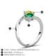 6 - Jianna 6.00 mm Cushion Lab Created Emerald and Round Yellow Diamond 2 Stone Promise Ring 