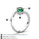 6 - Jianna 6.00 mm Cushion Lab Created Emerald and Round Lab Created Alexandrite 2 Stone Promise Ring 