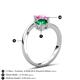 6 - Jianna 6.00 mm Cushion Lab Created Emerald and Round Lab Created Pink Sapphire 2 Stone Promise Ring 