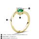 6 - Jianna 6.00 mm Cushion Lab Created Emerald and Round Aquamarine 2 Stone Promise Ring 