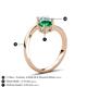 6 - Jianna 6.00 mm Cushion Lab Created Emerald and Round Aquamarine 2 Stone Promise Ring 