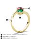 6 - Jianna 6.00 mm Cushion Lab Created Emerald and Round Pink Tourmaline 2 Stone Promise Ring 