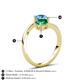 6 - Jianna 6.00 mm Cushion Lab Created Emerald and Round Blue Topaz 2 Stone Promise Ring 