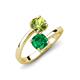 5 - Jianna 6.00 mm Cushion Lab Created Emerald and Round Peridot 2 Stone Promise Ring 