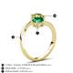 6 - Jianna 6.00 mm Cushion Lab Created Emerald and Round Peridot 2 Stone Promise Ring 