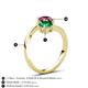 6 - Jianna 6.00 mm Cushion Lab Created Emerald and Round Rhodolite Garnet 2 Stone Promise Ring 