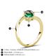 6 - Jianna 6.00 mm Cushion Lab Created Emerald and Round Black Diamond 2 Stone Promise Ring 