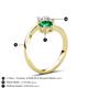 6 - Jianna 6.00 mm Cushion Lab Created Emerald and Round White Sapphire 2 Stone Promise Ring 