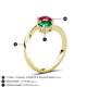 6 - Jianna 6.00 mm Cushion Lab Created Emerald and Round Ruby 2 Stone Promise Ring 
