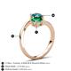 6 - Jianna 6.00 mm Cushion Lab Created Emerald and Round London Blue Topaz 2 Stone Promise Ring 