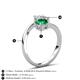 6 - Jianna 6.00 mm Cushion Lab Created Emerald and Round Forever Brilliant Moissanite 2 Stone Promise Ring 