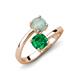 5 - Jianna 6.00 mm Cushion Lab Created Emerald and Round Opal 2 Stone Promise Ring 