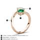 6 - Jianna 6.00 mm Cushion Lab Created Emerald and Round Opal 2 Stone Promise Ring 