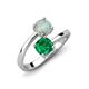 5 - Jianna 6.00 mm Cushion Lab Created Emerald and Round Opal 2 Stone Promise Ring 