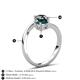 6 - Jianna 6.00 mm Cushion London Blue Topaz and Round Black Diamond 2 Stone Promise Ring 