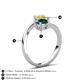 6 - Jianna 6.00 mm Cushion London Blue Topaz and Round Lab Created Yellow Sapphire 2 Stone Promise Ring 