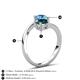 6 - Jianna 6.00 mm Cushion London Blue Topaz and Round Blue Topaz 2 Stone Promise Ring 