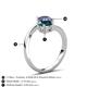 6 - Jianna 6.00 mm Cushion London Blue Topaz and Round Iolite 2 Stone Promise Ring 