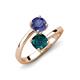 5 - Jianna 6.00 mm Cushion London Blue Topaz and Round Iolite 2 Stone Promise Ring 