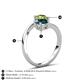 6 - Jianna 6.00 mm Cushion London Blue Topaz and Round Peridot 2 Stone Promise Ring 