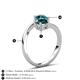 6 - Jianna 6.00 mm Cushion London Blue Topaz and Round Blue Diamond 2 Stone Promise Ring 