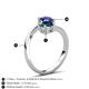 6 - Jianna 6.00 mm Cushion London Blue Topaz and Round Blue Sapphire 2 Stone Promise Ring 