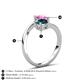 6 - Jianna 6.00 mm Cushion London Blue Topaz and Round Lab Created Pink Sapphire 2 Stone Promise Ring 