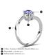 6 - Jianna 6.00 mm Cushion Forever Brilliant Moissanite and Round Tanzanite 2 Stone Promise Ring 