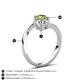 6 - Jianna 6.00 mm Cushion Forever Brilliant Moissanite and Round Peridot 2 Stone Promise Ring 