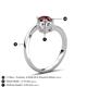 6 - Jianna 6.00 mm Cushion Forever Brilliant Moissanite and Round Red Garnet 2 Stone Promise Ring 