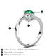 6 - Jianna 6.00 mm Cushion Forever Brilliant Moissanite and Round Emerald 2 Stone Promise Ring 