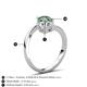 6 - Jianna 6.00 mm Cushion Forever Brilliant Moissanite and Round Lab Created Alexandrite 2 Stone Promise Ring 