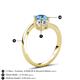 6 - Jianna 6.00 mm Cushion Forever One Moissanite and Round Blue Topaz 2 Stone Promise Ring 