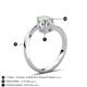 6 - Jianna 6.00 mm Cushion Forever Brilliant Moissanite and Round Opal 2 Stone Promise Ring 