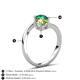 6 - Jianna 6.00 mm Cushion Peridot and Round Emerald 2 Stone Promise Ring 