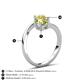6 - Jianna 6.00 mm Cushion Peridot and Round Lab Created Yellow Sapphire 2 Stone Promise Ring 