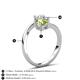 6 - Jianna 6.00 mm Cushion Peridot and Round White Sapphire 2 Stone Promise Ring 
