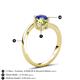 6 - Jianna 6.00 mm Cushion Peridot and Round Blue Sapphire 2 Stone Promise Ring 