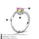 6 - Jianna 6.00 mm Cushion Peridot and Round Lab Created Pink Sapphire 2 Stone Promise Ring 