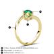 6 - Jianna 6.00 mm Cushion Peridot and Round Emerald 2 Stone Promise Ring 