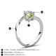 6 - Jianna 6.00 mm Cushion Peridot and Round Forever Brilliant Moissanite 2 Stone Promise Ring 