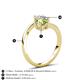 6 - Jianna 6.00 mm Cushion Peridot and Round Forever Brilliant Moissanite 2 Stone Promise Ring 