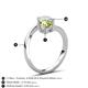 6 - Jianna 6.00 mm Cushion Peridot and Round Opal 2 Stone Promise Ring 