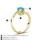 6 - Jianna 6.00 mm Cushion Peridot and Round Turquoise 2 Stone Promise Ring 