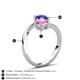 6 - Jianna 6.00 mm Cushion Lab Created Pink Sapphire and Round Blue Sapphire 2 Stone Promise Ring 