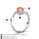 6 - Jianna 6.00 mm Cushion Lab Created Pink Sapphire and Round Citrine 2 Stone Promise Ring 