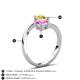 6 - Jianna 6.00 mm Cushion Lab Created Pink Sapphire and Round Yellow Diamond 2 Stone Promise Ring 